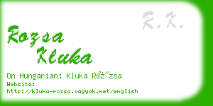 rozsa kluka business card